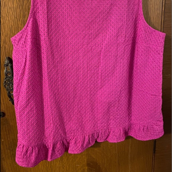 Gap sleeveless ruffle hem top pink- magenta - Picture 4 of 13